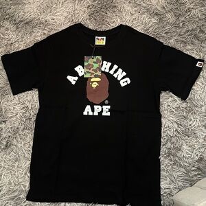 Bape black college t shirt size large